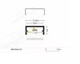 Bikuvalt 3m LED juostos profilis BEGTON12 (anoduotas)