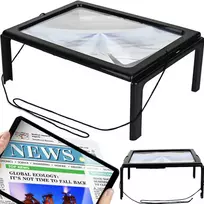 Lupa A4 LED apšviestas 3 kartų didinamasis stiklas skaitymui