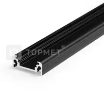 Bikuvalt 3m LED juostos profilis SURFACE10 BC/UX, juodai anoduotas