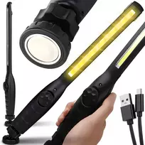 Lampa Dirbtuvių lempa, įkraunamas LED darbinis žibintuvėlis, 8 W galios, besisukantis korpusas