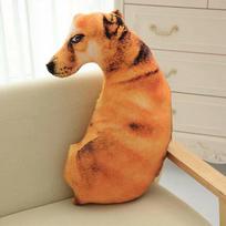 3D Shar Pei & Auksaspalvio retriverio pliušinė šuns pagalvė - Nuimama, skalbiama biuro pagalvėlė 50cm (Shar Pei 45cm)