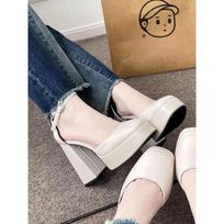 Super high heel barbie shoes muffin sole thick heel fairy white mary jean shoes small m wedding dress artifact wedding shoes 35