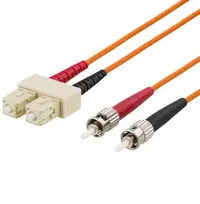 OM1 optinis kabelis DELTACO, SC - ST, duplex, UPC, 62,5/125, 1m, oranžinis / FB-41