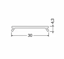 Bikuvalt LED juostos profilio dangtelis C9 IRM CLICK, baltas, 3m