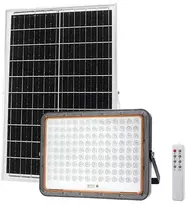 Bikuvalt 40W LED prožektorius su saulės baterija, juodas, 6000K, dimeriuojamas
