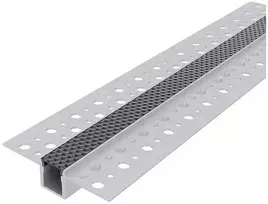 Avide įleidžiamas aliuminio U profilis 52.5x13.3mm su juodu dangteliu, 1m