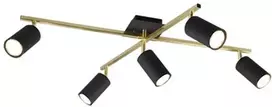 Taškinis šviestuvas TRIO MARLEY, 5 x GU10, max 35W, žalvario/juodos sp., 77 x 57 x h22 cm