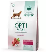 Optimeal Adult sausas maistas katėms su veršiena, 1.5kg
