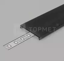 Bikuvalt LED juostos profilio dangtelis C9 CLICK, juodas, 2m