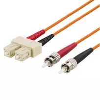 OM1 optinis kabelis DELTACO, SC - ST, duplex, UPC, 62,5/125, 10m, oranžinis / FB-410