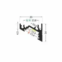3m LED juostos profilio CORNER10, baltas