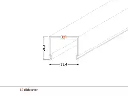 Bikuvalt LED juostos profilio dangtelis E9 CLICK, baltas, 3m