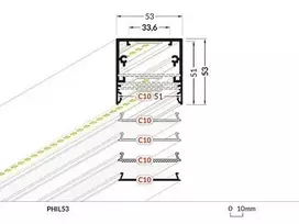 Bikuvalt 3m LED juostos profilio PHIL53, juodas