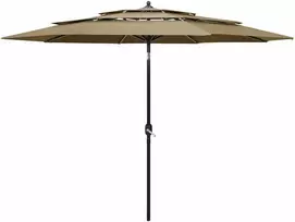 Skėtis nuo saulės su aliuminiu stulpu, taupe, 3m, 3 aukščių