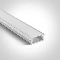 Bikuvalt Įleidžiamas profilis su baltu difuzoriumi, 2m, 7906R/W. Komplektuojama su 2 poromis užbaigimų. Tinkama LED juostoms 20 mm.