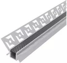 Avide įleidžiamas aliuminio profilis vidiniam kampui 46.8x24mm su juodu dangteliu, 1m
