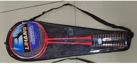 Verk Group Badmintono rinkinys 2 raketės + 3 plunksniniai kamuoliukai su dėklu (VERK14713)