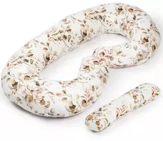 FLUMI nėščiosios ir maitinimo pagalvė TYPE C, Kreminis leaves