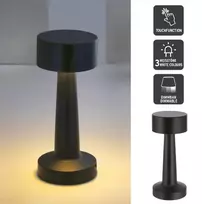 Stalinis LED šviestuvas (Juodas, pakraunamas, 21 cm)
