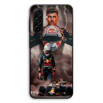 Dėklas Samsung Galaxy A17 Verstappen žaibas Formulė 1 Šalmas F1 Maniacase juoda