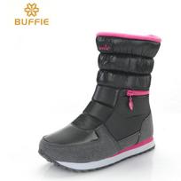 Women's snow boots, flat-bottomed medium tube water-proof thickened zipper cotton shoes 35 pilka spalva