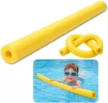 Lean Toys Putplasčio plaukimo lazda su kūno atrama, vaikams ir suaugusiems, 150 cm, geltona