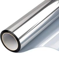 Sidabrinė permatoma apsaugos nuo saulės plėvelė Vinilo lipdukas vienpusis veidrodis PET, atsparus UV spinduliams, siunčiamas dienos metu privatus stiklo lipdukas 55x500cm