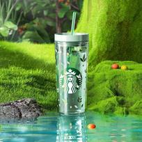 Starbucks Green Wild Secret Clear Straw Tumbler