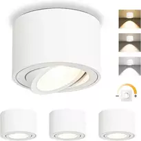 GeyouLux LED lubinis taškinis šviestuvas, 5 W, 500 lm, reguliuojamas 30°, Ø 80 × 50 mm, baltas