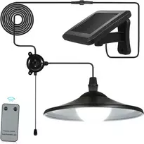 Lixada saulės energija maitinama pakabinama lauko LED lempa su nuotolinio valdymo pultu, 3 W, 4 LED, 50 lm