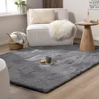 FRAAI Home & Living kilimas, 80 × 150 cm, poliesterio, ilgo plauko, antracito spalvos, Comfy Supreme