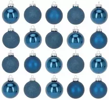 Home Styling Collection Mėlyna Kalėdiniai stikliniai žaisliukai Ø 6 cm, 20 vnt., mėlyni