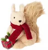 Home Styling Collection Kalėdinė voverės figūrėlė su dovana, 20 cm