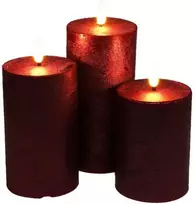Home Styling Collection Dekoratyvinės LED žvakės Ø 7,5 cm, 3 vnt. rinkinys.