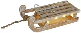 Home Styling Collection Medinė kalėdinė dekoracija su LED lemputėmis, rogės, 32 x 25 x 11 cm