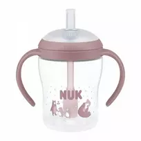 NUK Perfect Match lavinamasis kūdikių buteliukas su šiaudeliu MEŠKIUKAS 150 ml