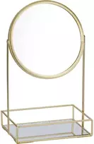 Home Styling Collection Auksinis papuošalų stovas su makiažo veidrodėliu, 19 x 12 x 32 cm