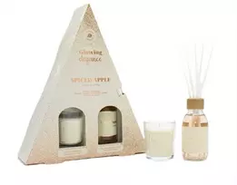 Hiskin La Casa de los Aromas Glowing Elegance obuolių ir cinamono kvapiųjų lazdelių rinkinys 95ml + obuolių ir cinamono kvapioji žvakė 120g