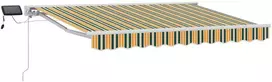 Rankinis markizės rėmas su LED Žalia, Geltona, Balta 3 x 2,5 m