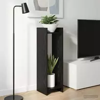 Augalų stovas su lentyna 2 pcs Juodas Ąžuolas 30 x 30 x 100 cm