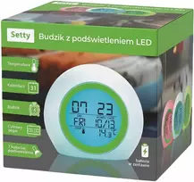 LUK Setty alarm clock with LED light žalias