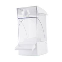 Bird Cage Feeder Pull Out Bottom Tray Portable Reusable Bird Food Bowl for Parakeets Lovebirds Canary Finch Parrotlets Budgies balta
