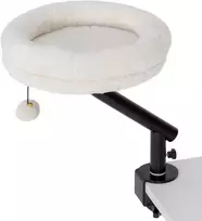 PawHut Katės lova ant stalo, 360° pasukama, reguliuojamo aukščio, su nuimamu ir skalbiamu mašinoje guoliu, skirta katėms iki 6kg, namų biurui, kreminės baltos spalvos
