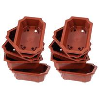 10 Pcs Flowerpot Large Bonsai Plastic Tree Indoor Plant Houseplants Potted Pots Outdoor Office