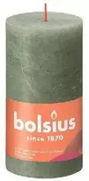 Žvakė, cilindrinė Bolsius Rustic, 13/6.8 cm, alyvuogių žalia