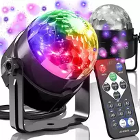 RTO disko rutulinis disko projektorius RGB LED prožektorius vakarėlių lazeriui + nuotolinio valdymo pultas -e113