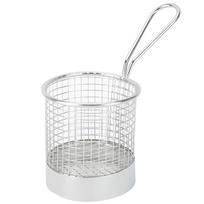 Round Shape Deep Fry Basket Stainless Steel Fries Holder Table Serving Food Container  Bar