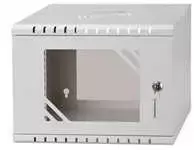 Spinta Lexi-NET LEXI-Net 10'' sieninė spintelė Basic 4U 320x300, stiklinės durelės, be galinės sienelės, suvirinta, [[KEEP0]] pilka