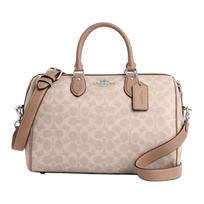 Rankinė Coach Rowan 30 su auksiniu logotipu, užtrauktuku, padengtu drobės, crossbody, peties tote krepšys, didelė moteriška rankinė, smėlio spalvos CV959-SVPWH Gift Box Set (Basic Set+Yellow Box)