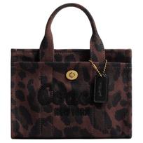 Coach Cargo 20 Leopard Print Design Tote Bag Shopping Bag Fabric Shoulder Handbag Small Women tote Dark-Brown CCG01-B4YDV Basic Set (Bag+Dust Bag)
